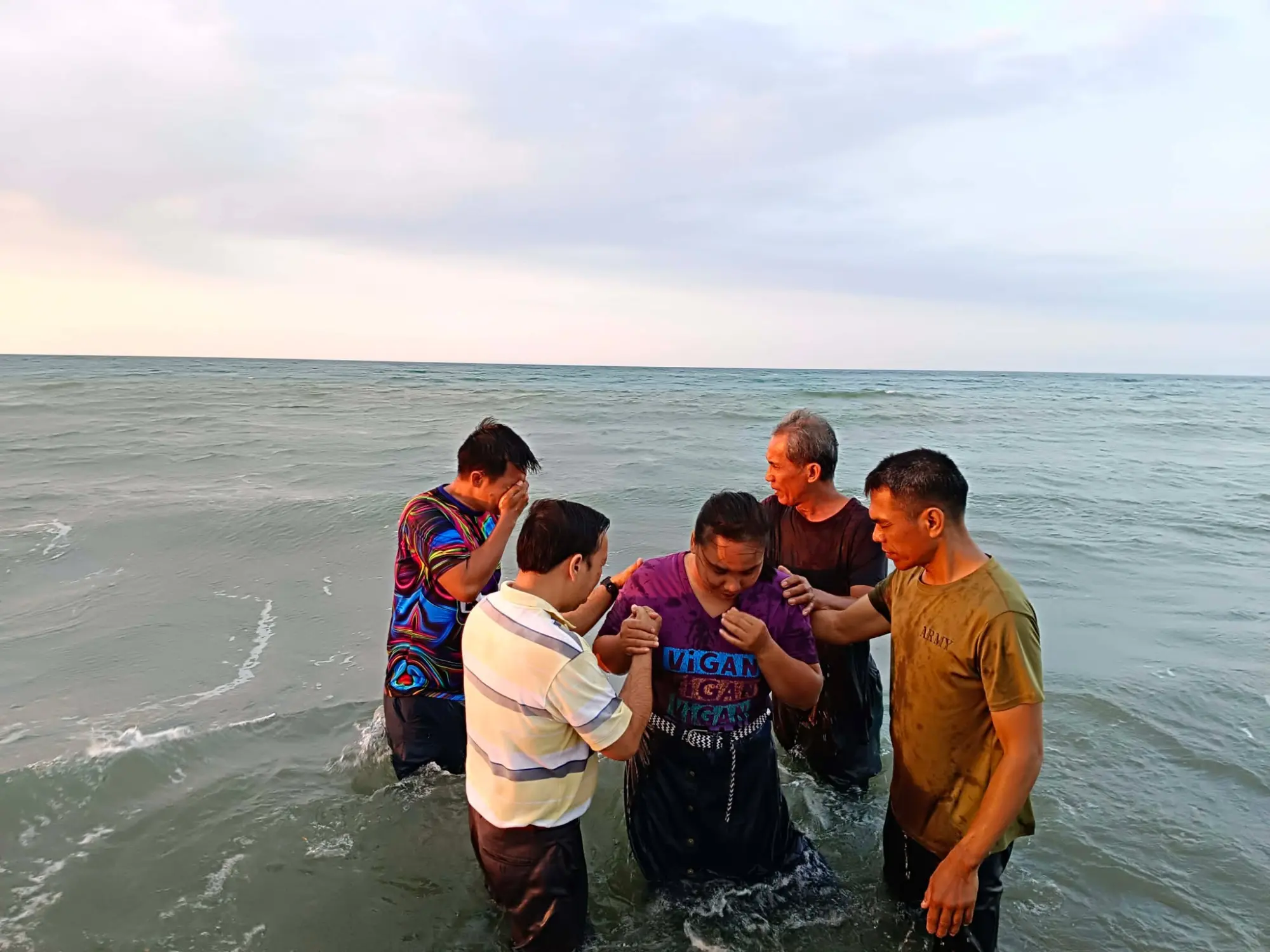 First Pamplona baptism moment